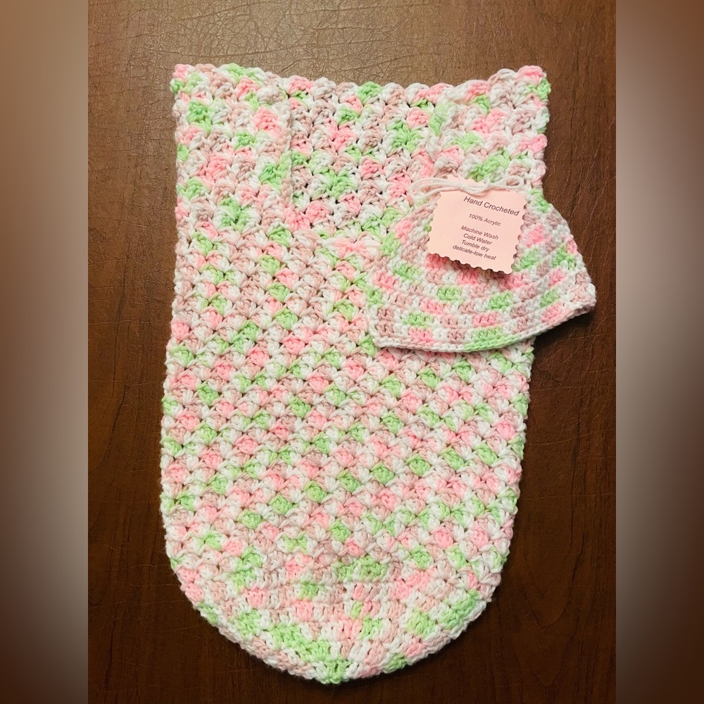 Crochet Baby Cocoon with Hat